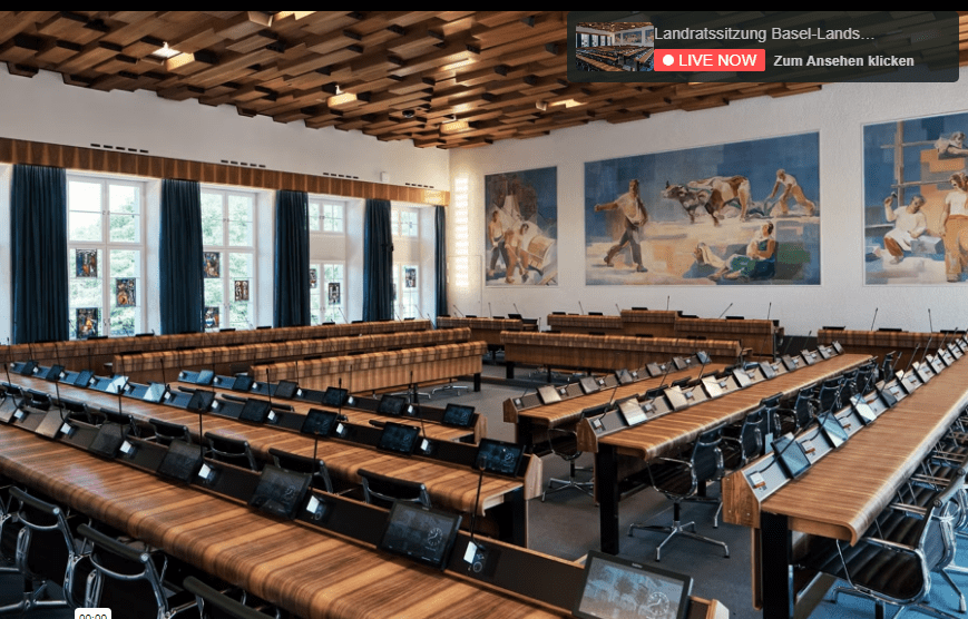 Landratsaal Liestal mit neuer Abstimmungsanlage